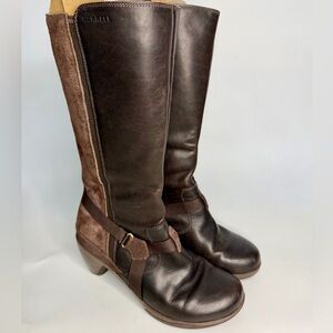Merrell Evera Amp Boots Womens Sz 7.5 Brown Leather Suede Heeled Upper Calf